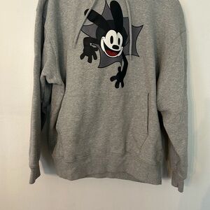 Disney Oswald the Lucky Rabbit Gray Hoodie with Black & White Graphic